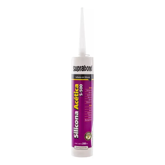 Sellador Silicona Acetica Suprabond S-500 Transparente 280ml