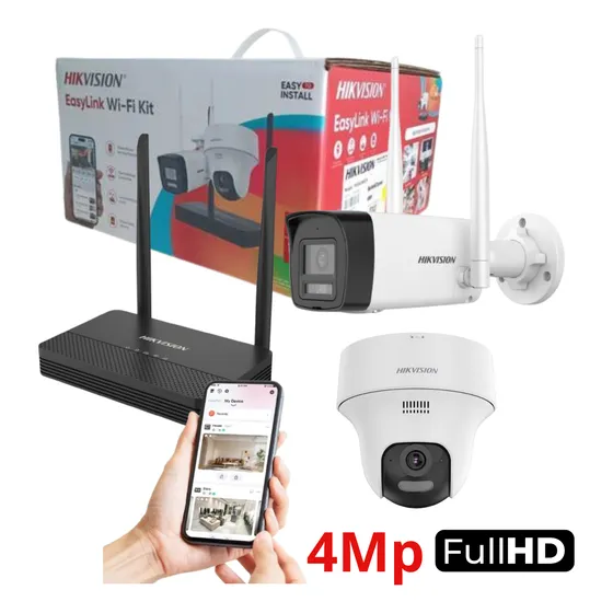 Kit De Seguridad Wifi Resolucion 4mp Nvs Dos Camaras Ip