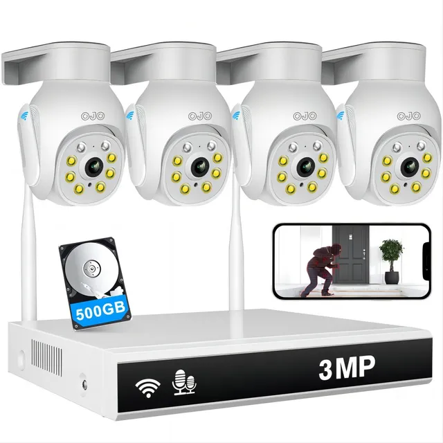 Ojo® Kit De Cámara De Vigilancia Exterior Disk Nvr 3mp