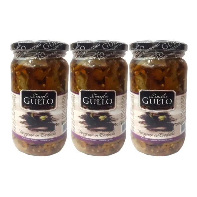 Berenjenas En Escabeche Gullo Gourmet Frasco 330 Gr Pack X 3