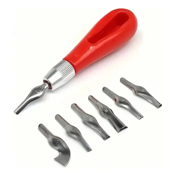 Set De Gubia De Talla Con 6 Cuchillos