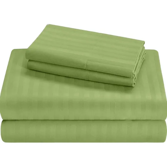 Juego Sabana Polialgodon Cama Sencilla Color Verde 300 Hilos