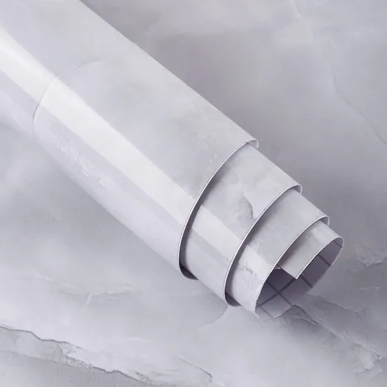 Papel Adhesivo Grueso Marmol Gris Para Despegar Tapiz Vinilo