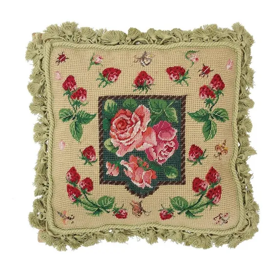 C Home Rojo Fresa Needlepoint Almohada
