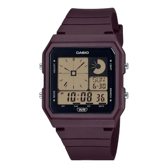 Reloj de pulsera digital Casio LF-20w-5adf con correa, color vino