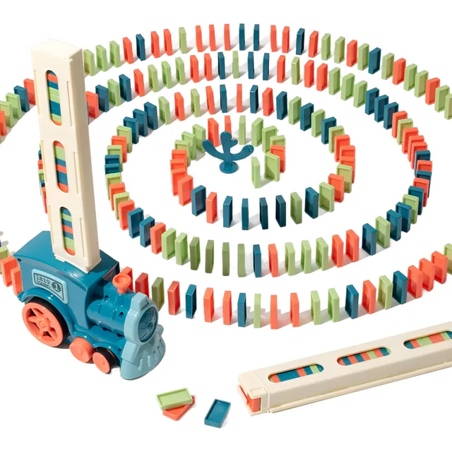 Juguete Tren Fichas Domino Juego Bloques