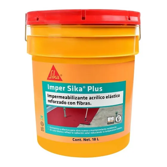 Impermeabilizante Acrílico Imper Sika Plus 18 L Rojo