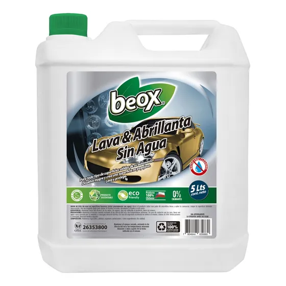 Lava Y Abrillanta Sin Agua Beox® 5lts