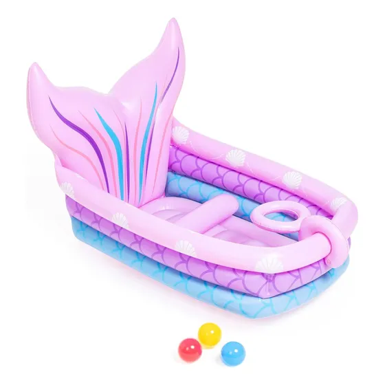 Bañera Para Bebé Inflable De Sirena Para Bebes Y Niños