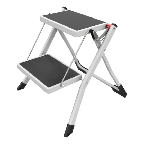 Escalera Multiuso Plegable 2 Peldaños Ultra Compacta Multi Ladder Tonsteel Color Negro/Blanco