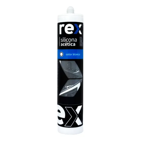 Silicona Acetica Baño Cocina Con Fungicida Blanca Rex 300 Ml