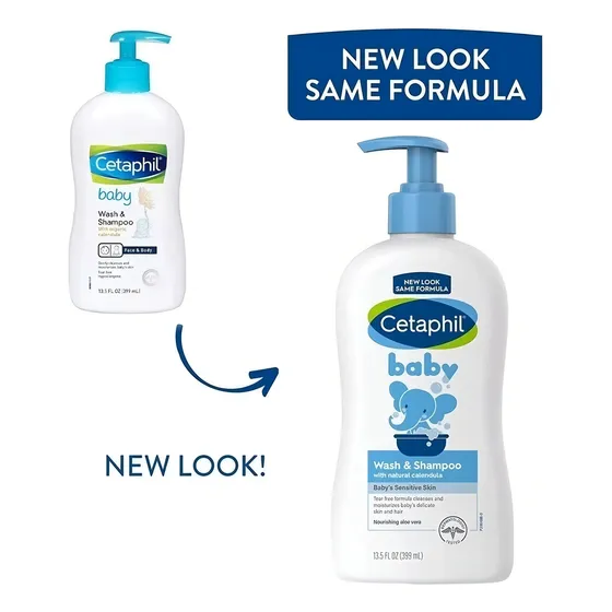 Cetaphil Baby Wash & Shampoo Calendula 2 en 1 Piel y Cabello 399ml / 13.5 Oz