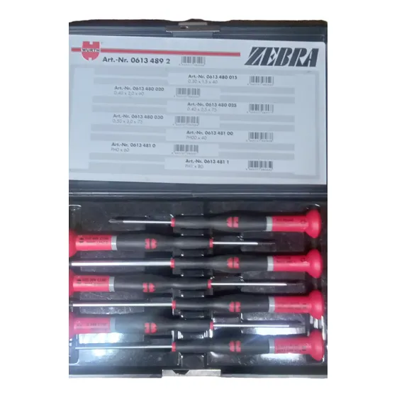 Conjunto De Desarmadores Zebra Wurth Alemanes Tipo Joyero