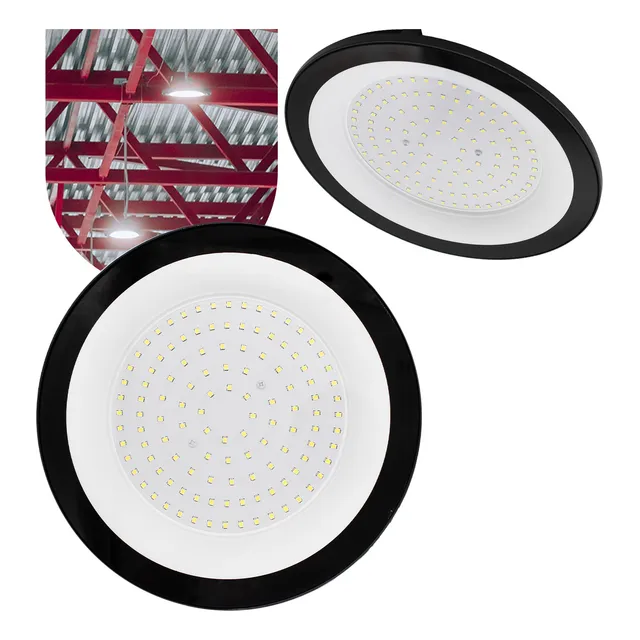 Luminária Led Ufo 200w Slim Ip67 Galpão Bivolt Frio 6500k
