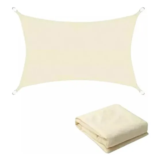 Lona Sombreadora Toldo Vela Rectangular 2x3 Impermeable Tela Color Beige