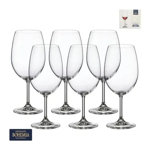 Jogo de 6 Taças para Vinho Tinto Gastro Titânio Bohemia 450ml