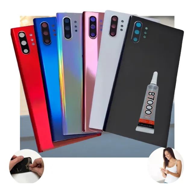 Tampa Traseira Vidro Para Galaxy Note 10 Plus N975 Com Lente