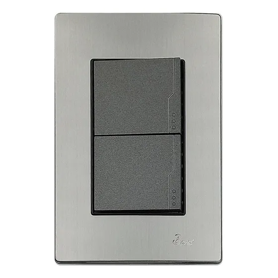 Apagador Doble Serie Inox Marca Bari