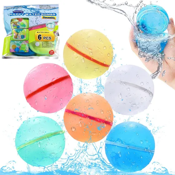 Set X6 Bombas Bombitas De Agua Reutilizables 7 Cm - El Rey