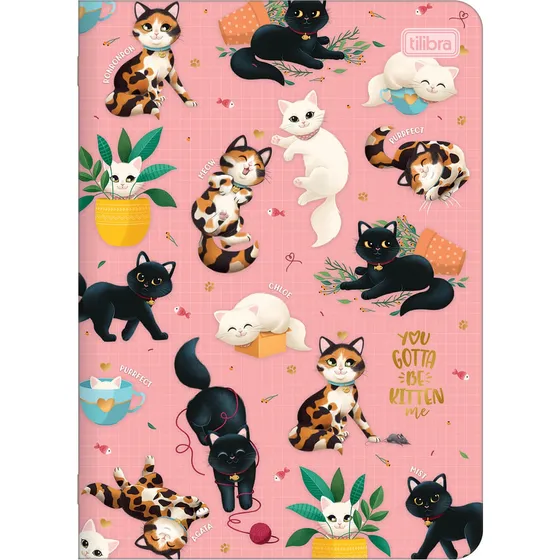 Caderno Grampeado 1/4 Flexível Purrfect Cats 32 Fls Tilibra