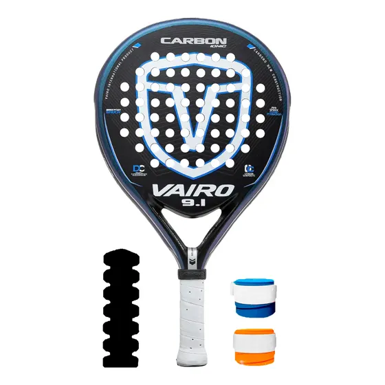 Paleta Vairo - Carbon Ionic + 2 Cubre Grip + Protector