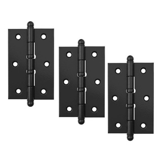 Dobradiça Para Porta Madeira Cor Preta Com Anel Kit 3 Und Dobradiça Para Porta Madeira Cor Preta Com Anel Kit 3 Und