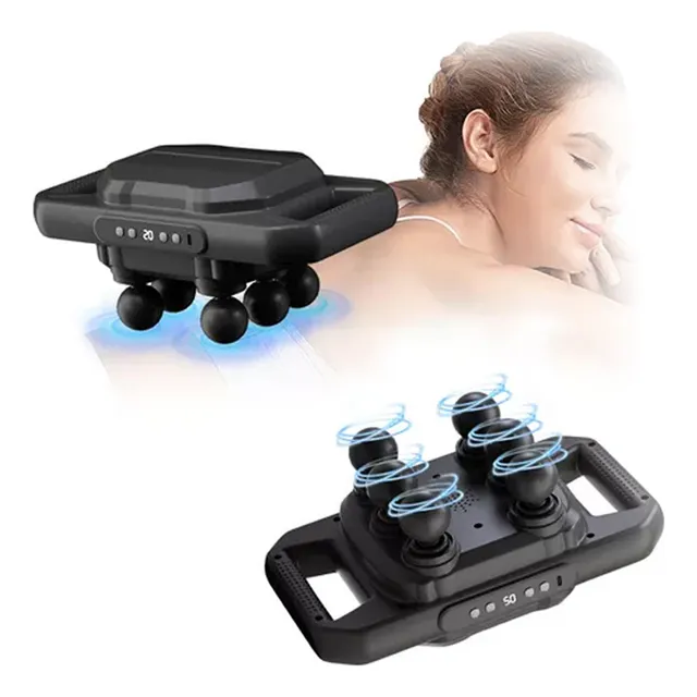 Muscular Masajeador Para Relajar Aliviar El Dolor 6cabezales Color Negro