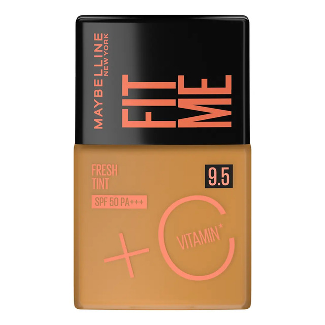 Base Líquida Fresh Tint Com Acabamento Glow, Fps 50 E Vitamina C, Cor 9.5, Fit Me Maybelli...