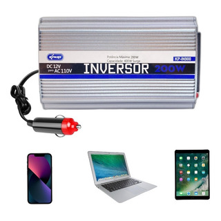 Inversor 200w 12v 110v Conversor Tensão Automotivo Usb 60hz Inversor 200w 12v 110v Conversor Tensão Automotivo Usb 60hz