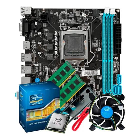 Kit Upgrade Intel I5 3.1 + Placa Mãe Intel H61 C/ 16gb Ram 
