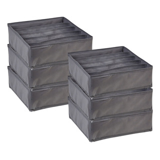 Kit 6 Caixas Pra Gaveta 7 Divisores Calcinha Cueca Meia 30cm Kit 6 Caixas Pra Gaveta 7 Divisores Calcinha Cueca Meia 30cm