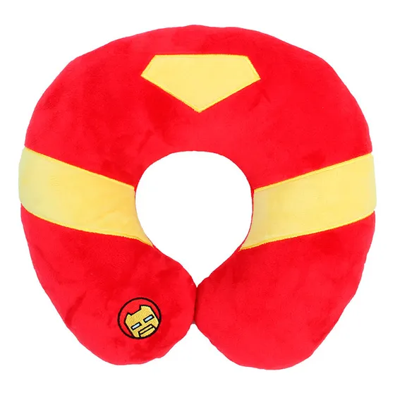 Almohadón Infantil De Viaje Cervical Avengers 30 X 30 Cm Color Rojo Diseño De La Tela Estampado