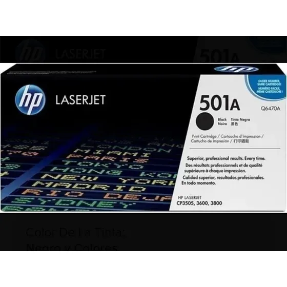 Toner Hp Original 501a Q6470a Para Cp3505 3600 3800(caracas)