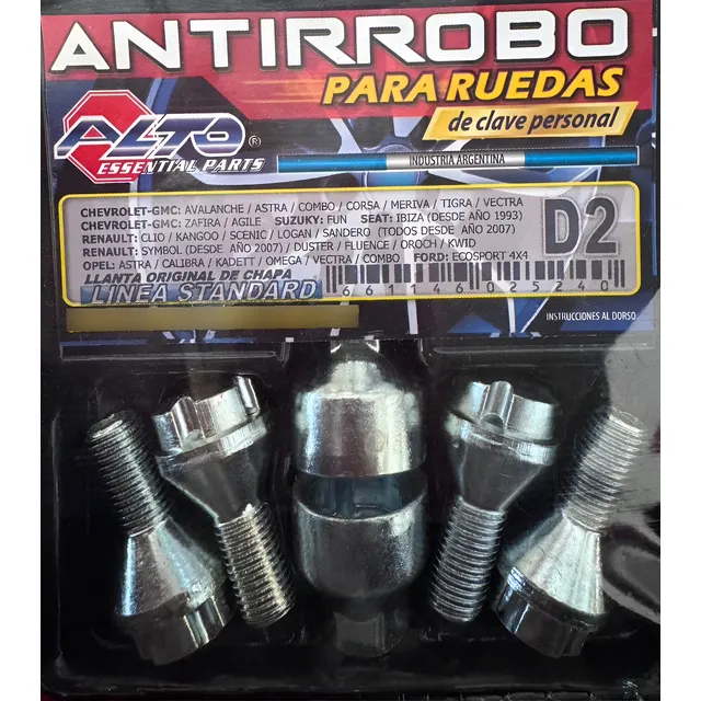 Tuerca Antirrobo Renault Duster. Llanta Original