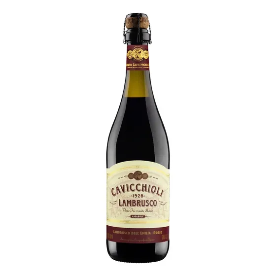 Vinho Tinto Suave Italiano Frisante Lambrusco Dell'Emilia 750ml Cavicchioli