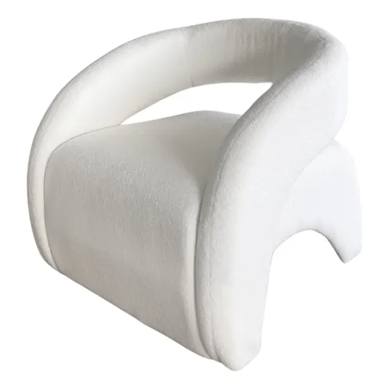 Poltrona Sitial Tipo Sillón Blanco Textura Moderno Tela