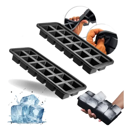 2 Formas De Gelo De Silicone 12 Cubos Para Drinks Whisky
