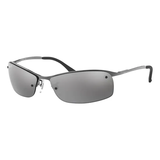 Anteojos de sol polarizados Ray-Ban 0RB3183 talle Standard armazón polished gunmetal y lente silver