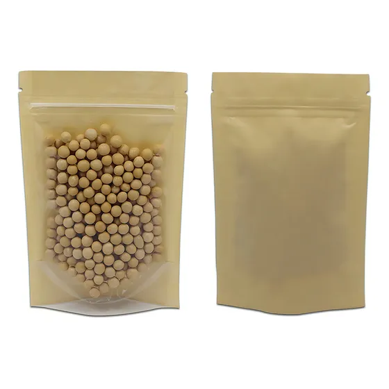50 Piezas De Papel Kraft Marron Fornt Transparente Para Paqu