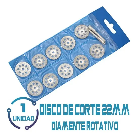  Kit 10 Discos De Corte Diamante +2 Vástago Dremel Mototool