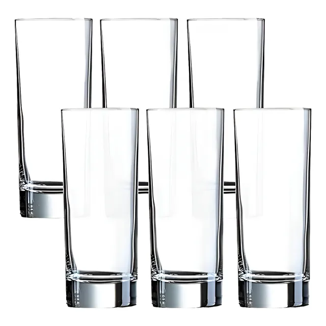 Set De 6 Vasos De Vidrios Largos Para Tragos