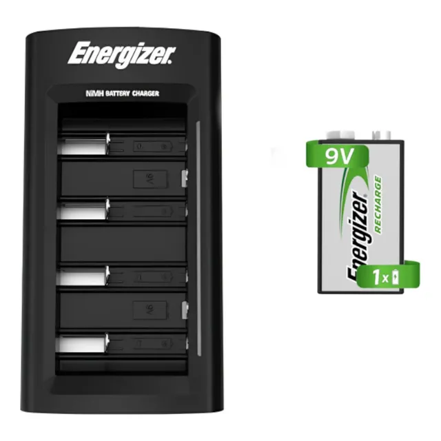 Cargador Universal Energizer + 1 Pila Recargable 9v 175mah