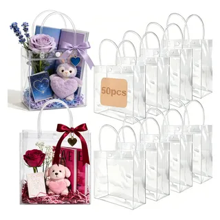 50 Bolsas Regalo Plastico Recuerdos Boda Bautizo Cumpleaños