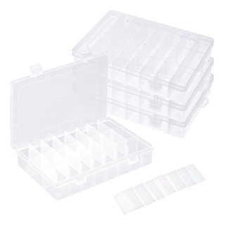 4 Piezas Cajas Organizadoras De Plástico Con 24 Divisiones 4 Piezas Cajas Organizadoras De Plástico Con 24 Divisiones