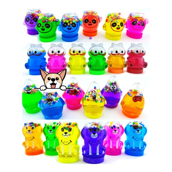 24 Slime Crystal Glitter, Divertidas Figuras Coloridas