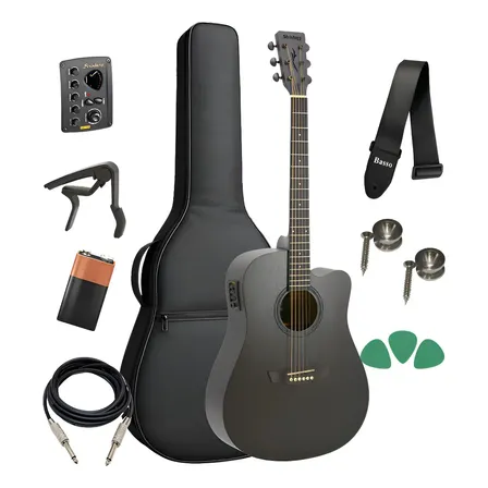 Violão Strinberg Forest Fs4d Tobaco El Aço Tos Kit Completo Tabaco Destro