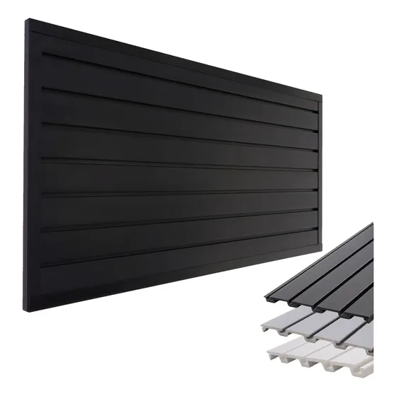 Slatwall Sistema De Almacenamiento De Pared Paneles Negros 4