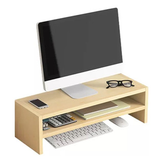 Soporte De Monitor De Escritorio De Madera De 2 Niveles Soporte De Monitor De Escritorio De Madera De 2 Niveles