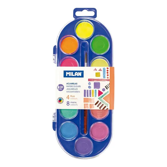 Acuarela 12 Colores Con Pincel