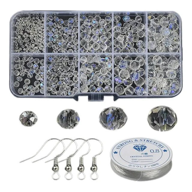 Set Kit Armar Aros  Piedras Tornasol + Tanza Elastica